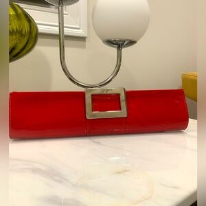 Roger Vivier Tube Clutch Vintage Patent Red